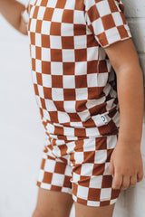 COPPER CHECKERS DREAM SHORT SET from DREAM BIG LITTLE CO