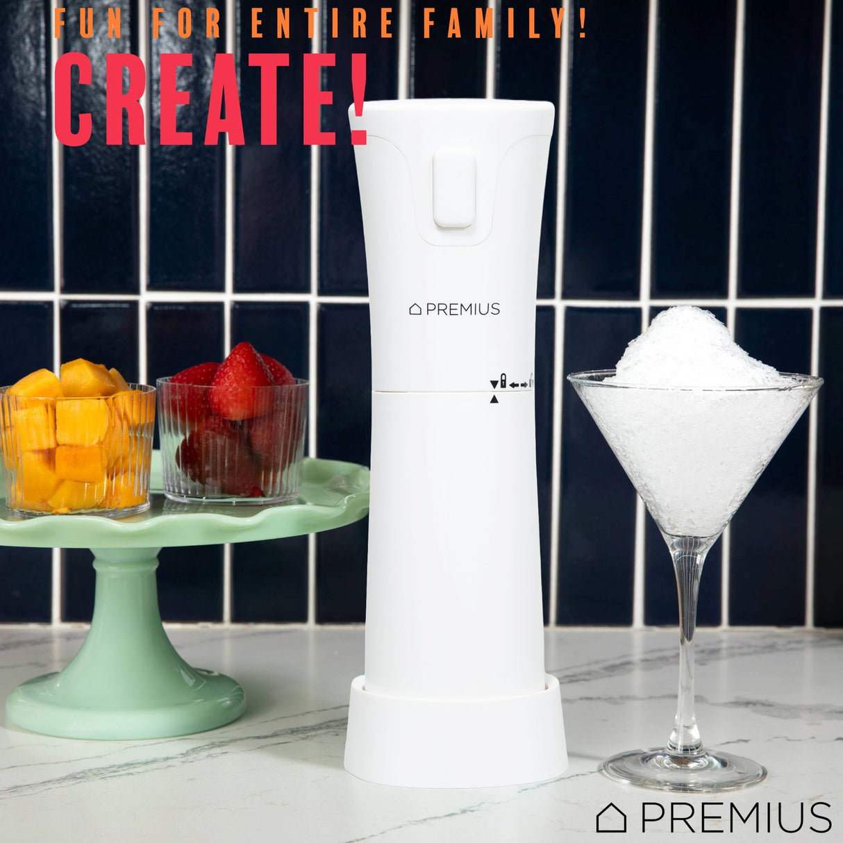 PREMIUS Rechargeable Cordless Hawaiian Shaved Ice Maker, Snow Cone Machine, White from ShopBobbys