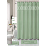 Tristan 18 Piece Shower Curtain with Embroidered Non-Slip Bath Rug and Towel Set from ShopBobbys