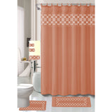Tristan 18 Piece Shower Curtain with Embroidered Non-Slip Bath Rug and Towel Set from ShopBobbys