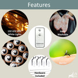 Just Relax Four Corner Post Bed Canopy Set With LED Lights and Remote, White, Full-Queen-King from ShopBobbys