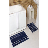 PREMIUS 2 Piece Striped Bath Rug Set, 17x24 and 20x32 Inches from ShopBobbys