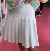 MM COTTON PLEATED SKIRT - WHITE from Mia Mod