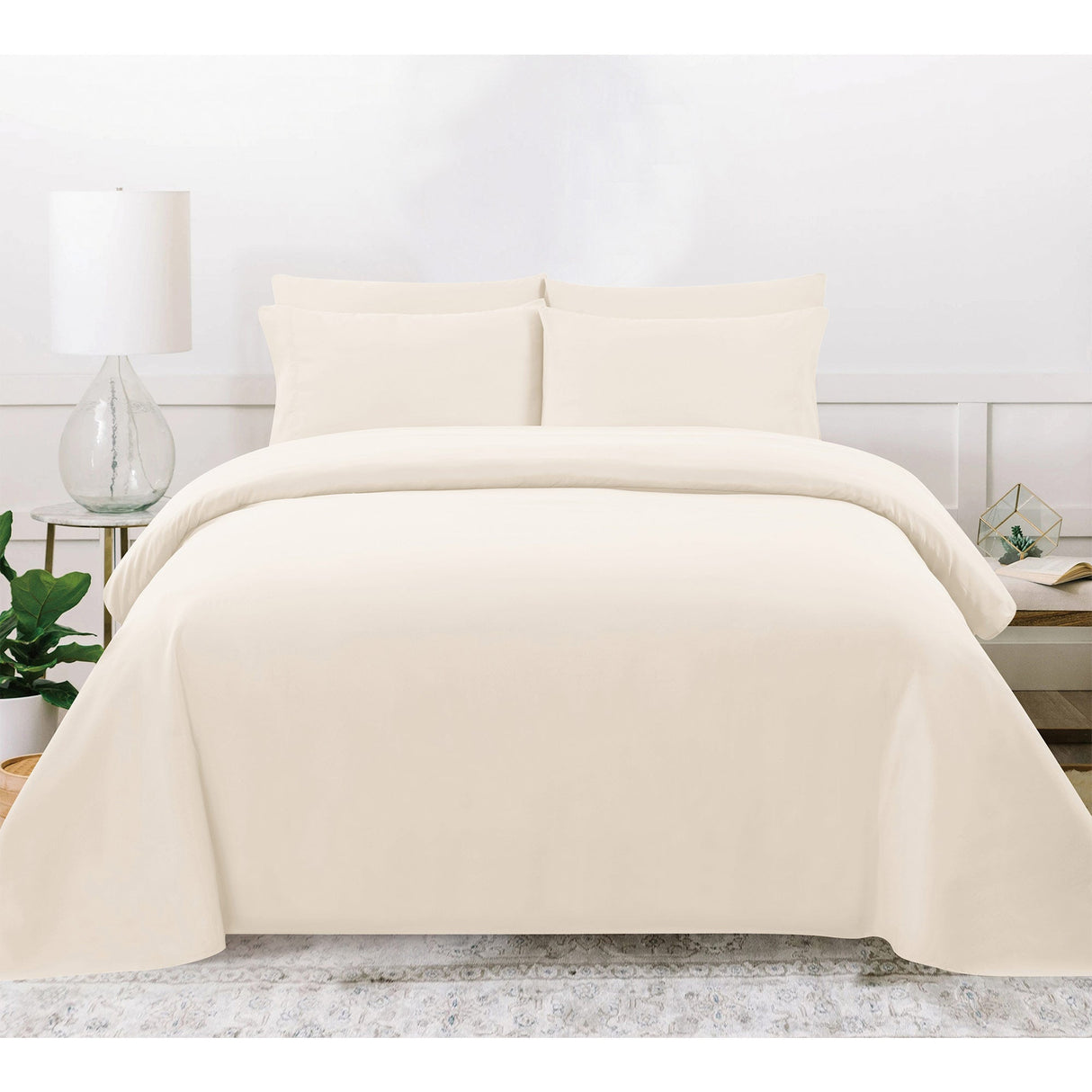 PREMIUS 4-6 Piece Solid Microfiber Wrinkle-Free Sheet Set from ShopBobbys
