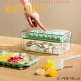 PREMIUS 2 Tray Ice Cube Tray with Container and Scoop, Green-Clear from ShopBobbys