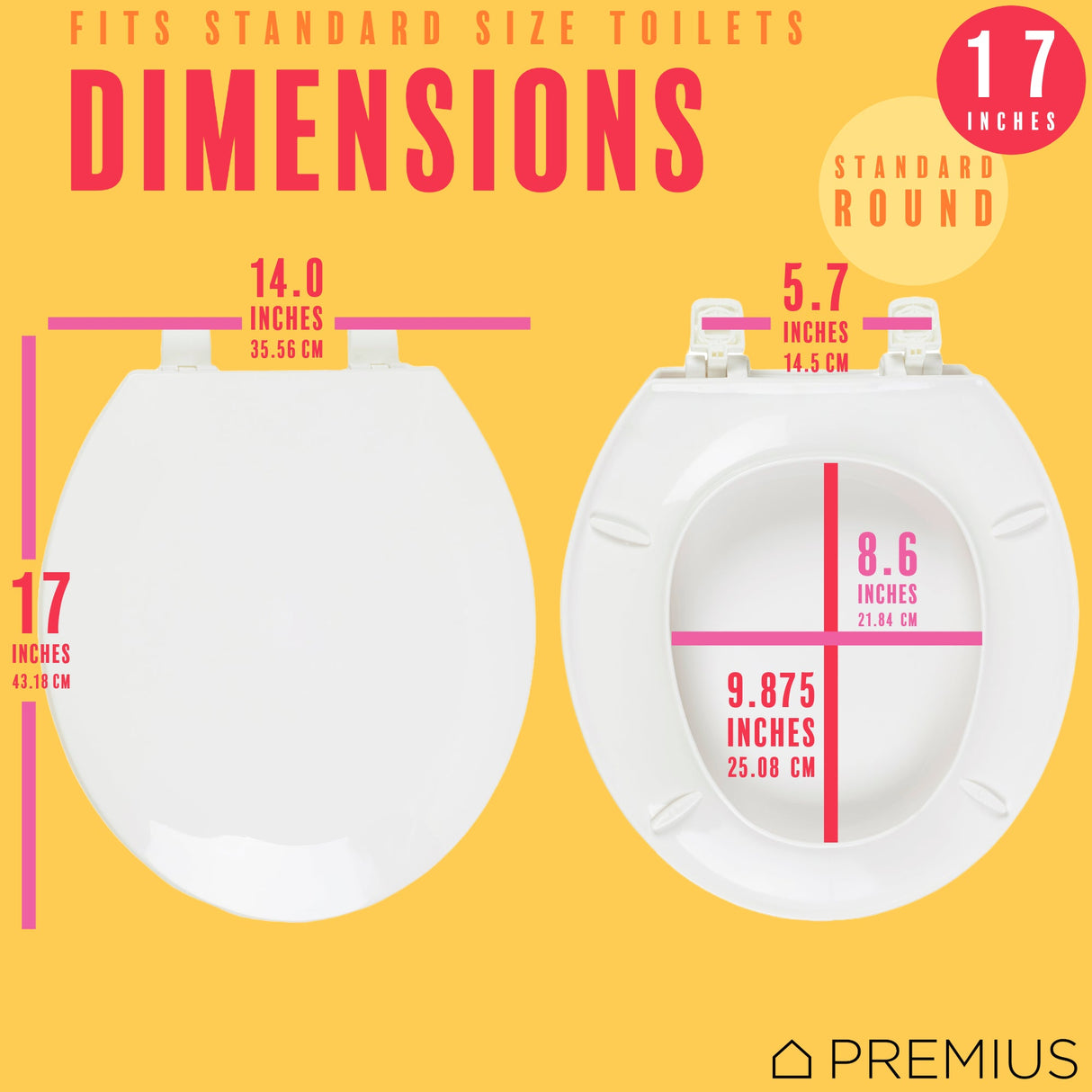 PREMIUS Beveled Plastic Toilet Seat, Standard Round, 17 Inches from ShopBobbys