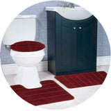 Atlanta 3-Piece Non-Slip Striped Tufted Bath Rug Set from ShopBobbys