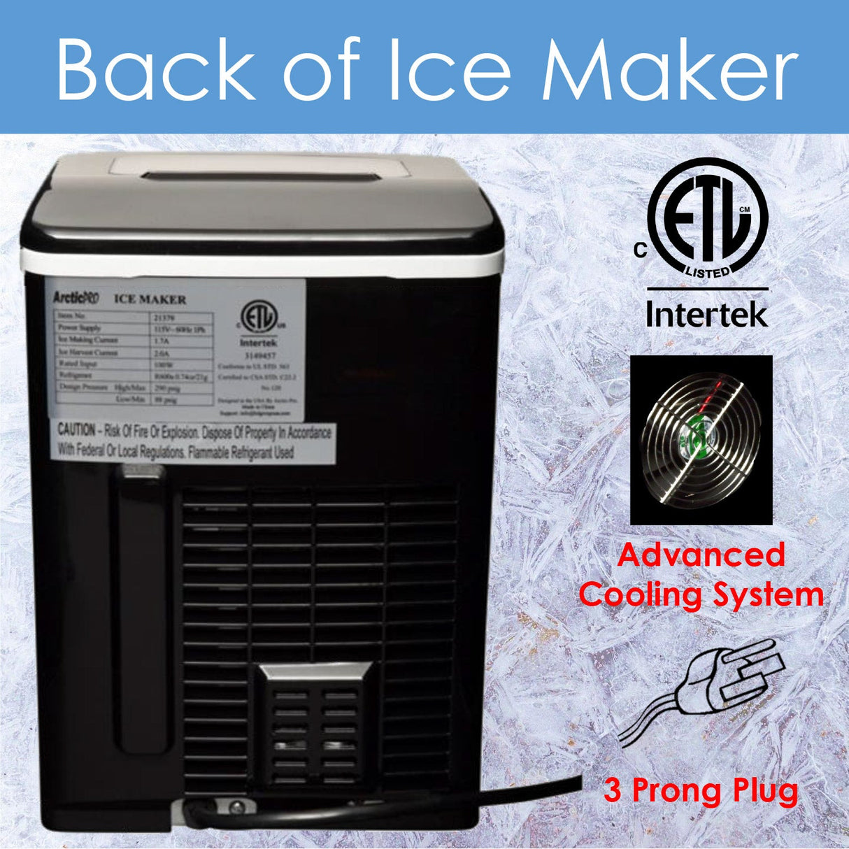 Arctic-Pro Portable Digital Quick Ice Maker Machine, Black, Makes 2 Ice Sizes from ShopBobbys