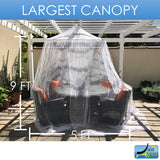 Just Relax Extra-Large Indoor-Outdoor Round Canopy Mosquito Net, White, 5x9 Feet from ShopBobbys