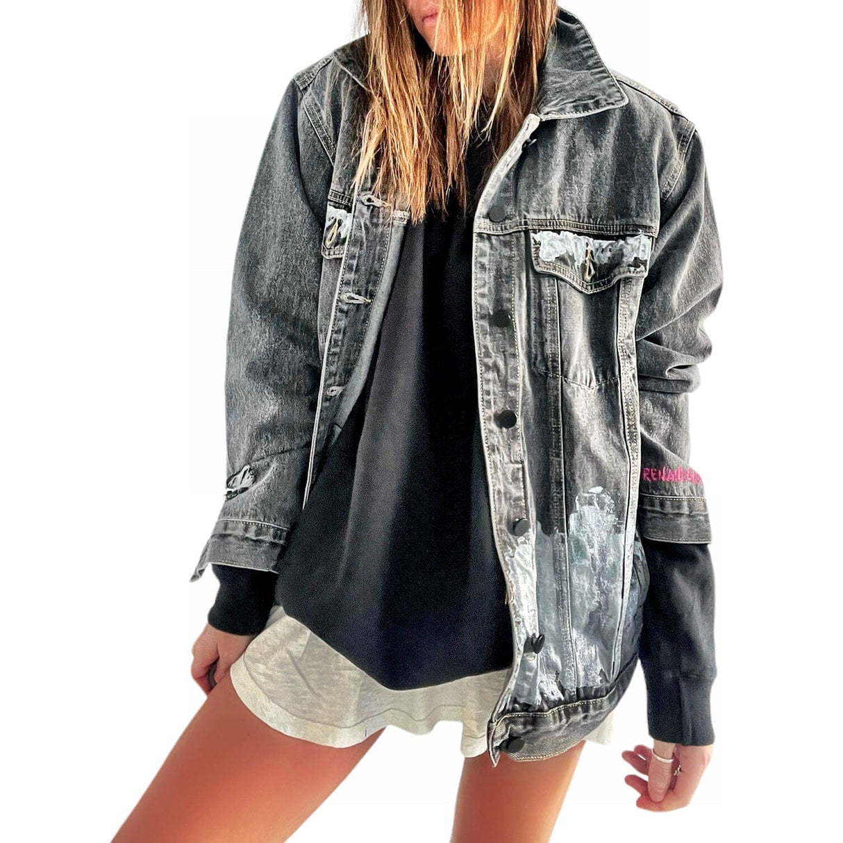 'Beyond Silver' Denim Jacket from Wren + Glory