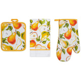 PREMIUS 3 Piece Printed Kitchen Linen Set, 1 Cotton Towel, 1 Pot Holder, 1 Oven Mitt from ShopBobbys