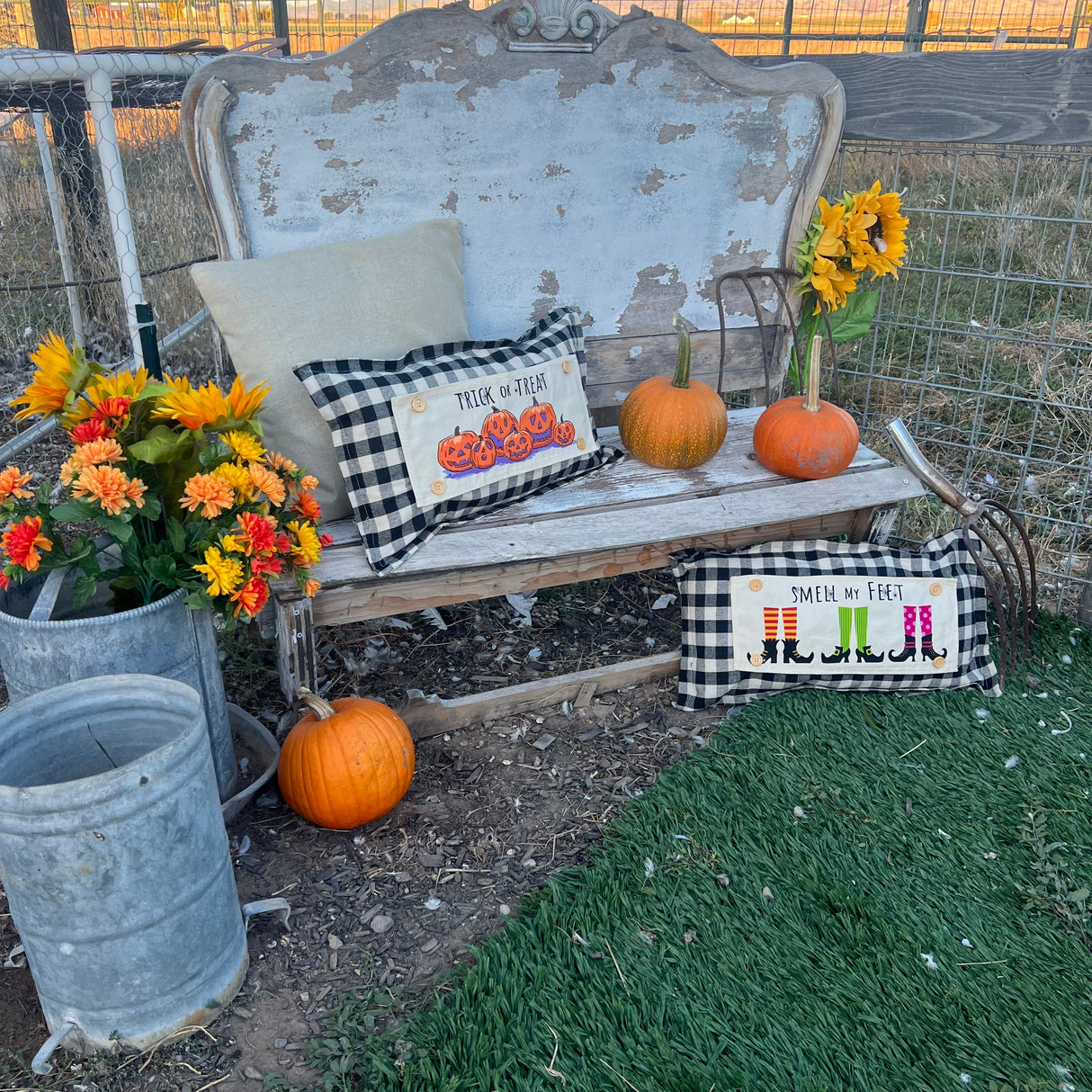 Holiday Panel: Halloween October Pumpkins Fall Autumn Jack-o-Lanterns; TRICK OR TREAT From PillowPanels