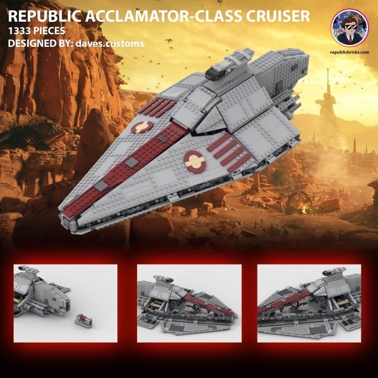 12800: REPUBLIC ACCLAMATOR (ORIGINAL CLASS CRUISER) from REPUBLICBRICKS