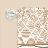 Achim Boho Printed Kitchen Curtain Set, Mocha, Valance 58x13, Tiers 58x36 Inches from ShopBobbys