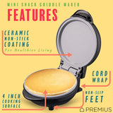 PREMIUS Ceramic Non-Stick Mini Snack Flat Griddle Maker, 4 Inch Mold from ShopBobbys