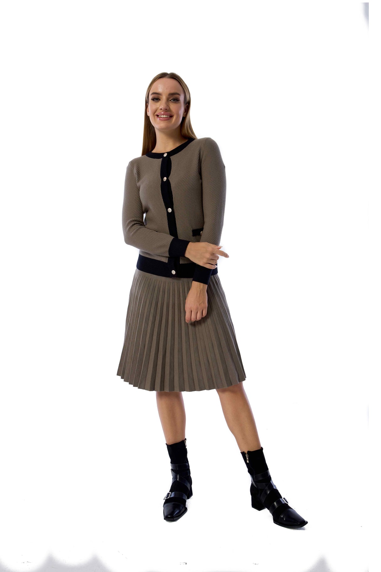 MM YEAR ROUND PLEATED - OLIVE GREEN from Mia Mod