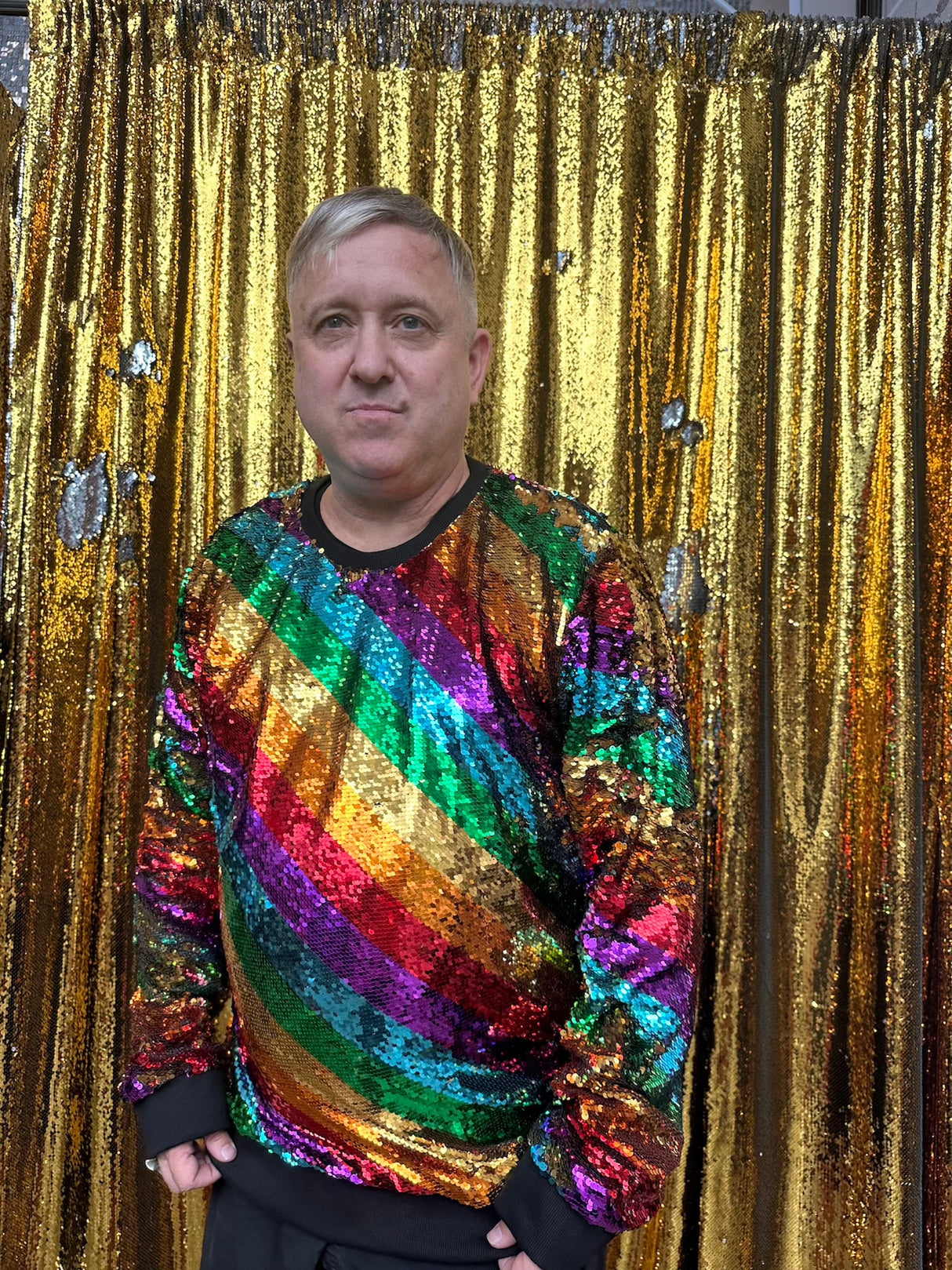Any Old Iron Mens Golden Rainbow Sweatshirt from Any Old Iron