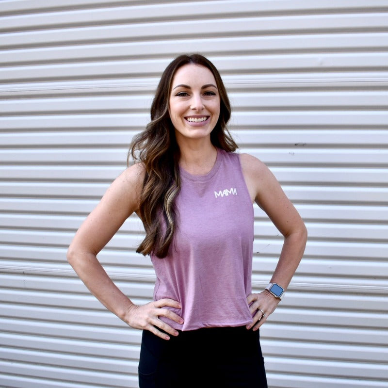 Mama Racerback Crop Tank Top from DadBod Apparel