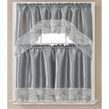 Elephant Embroidered Kitchen Curtain Set, Swag 60x36, 30x36 Inches from ShopBobbys