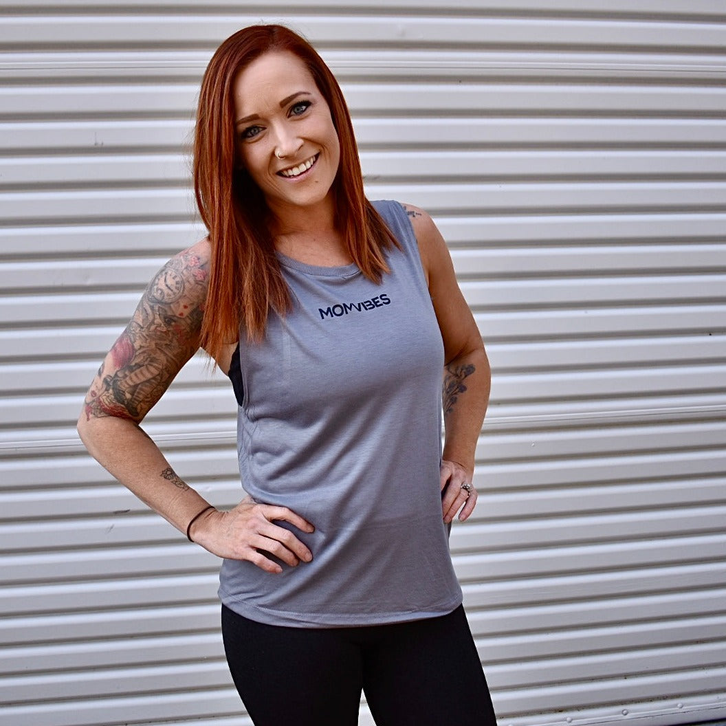 MomVibes Drop Arm Tank Top from DadBod Apparel