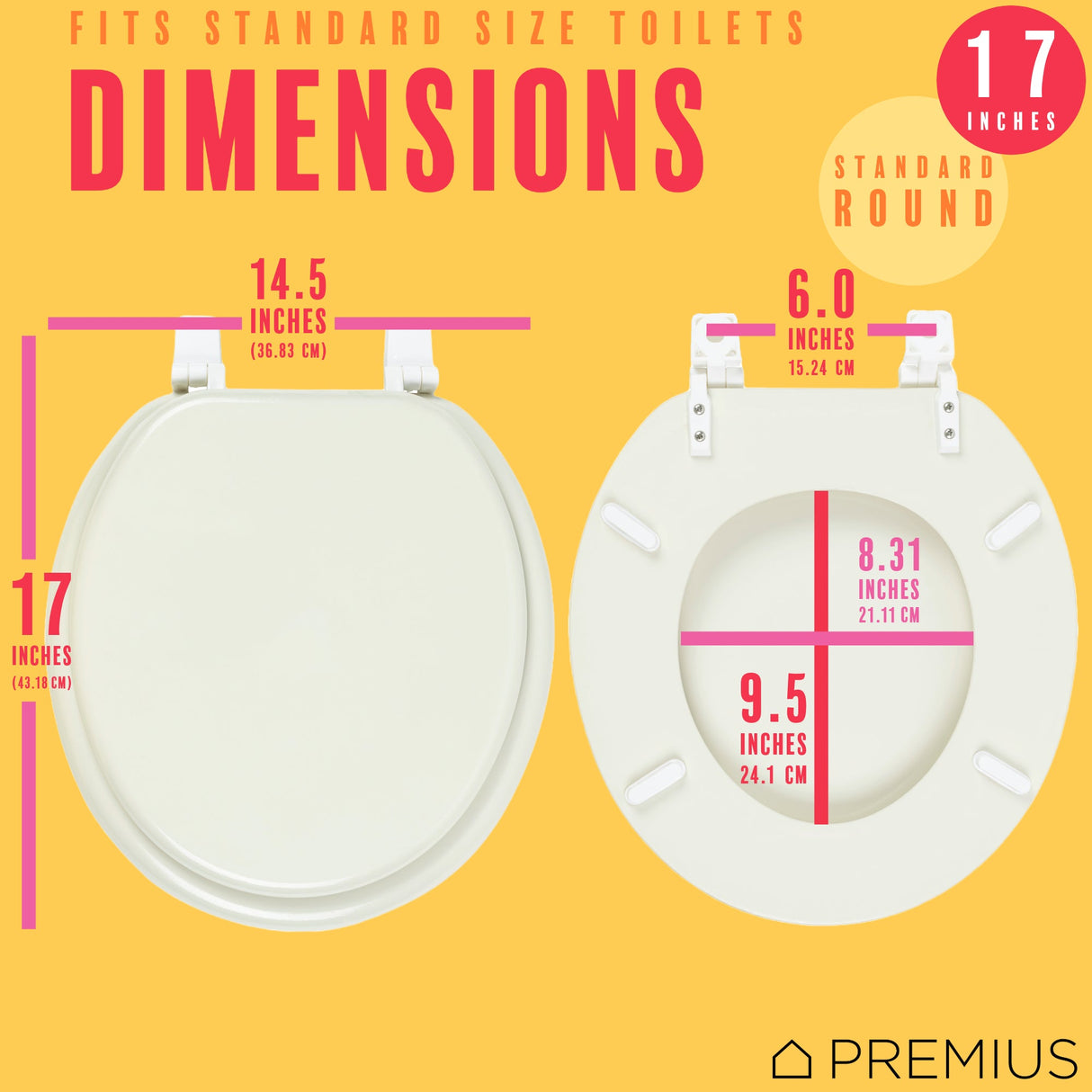 PREMIUS Wood Toilet Seat, Standard Round, 17 Inches from ShopBobbys