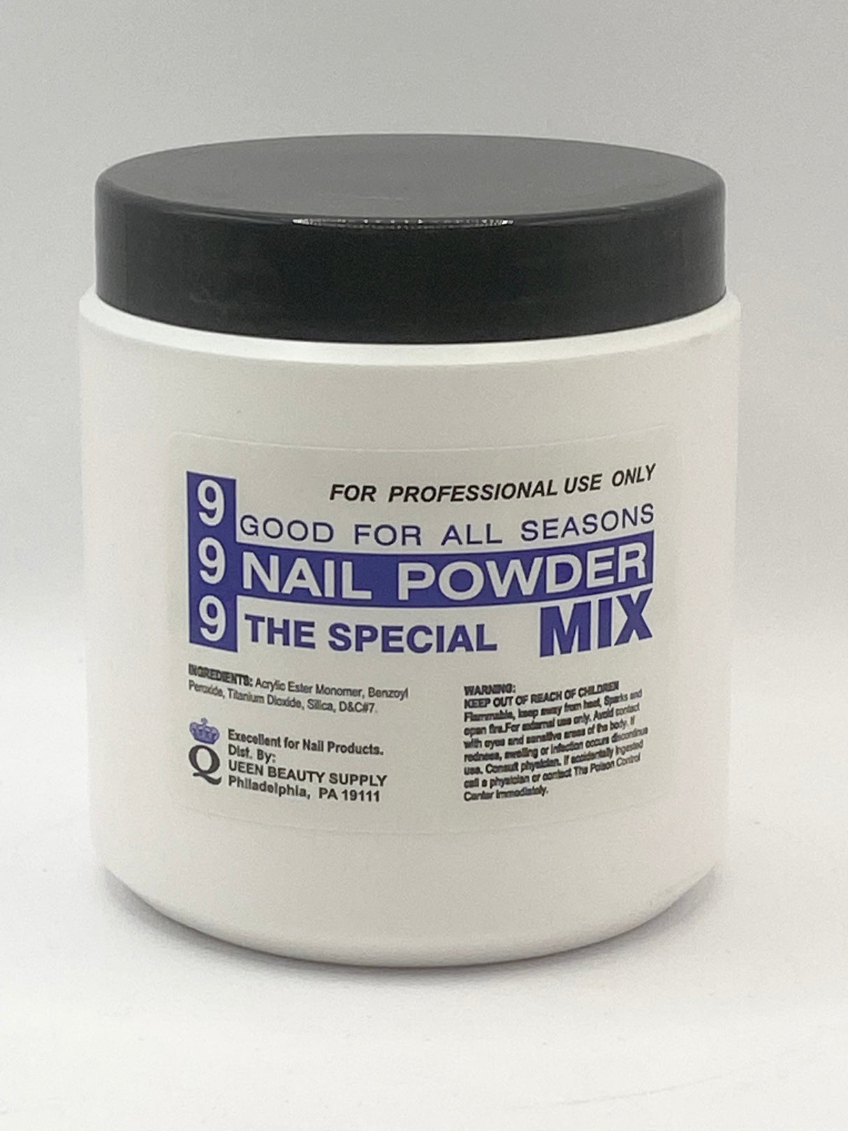 Blue Winter Mix Acrylic Powder 16oz From Queen Nail & Beauty Supply