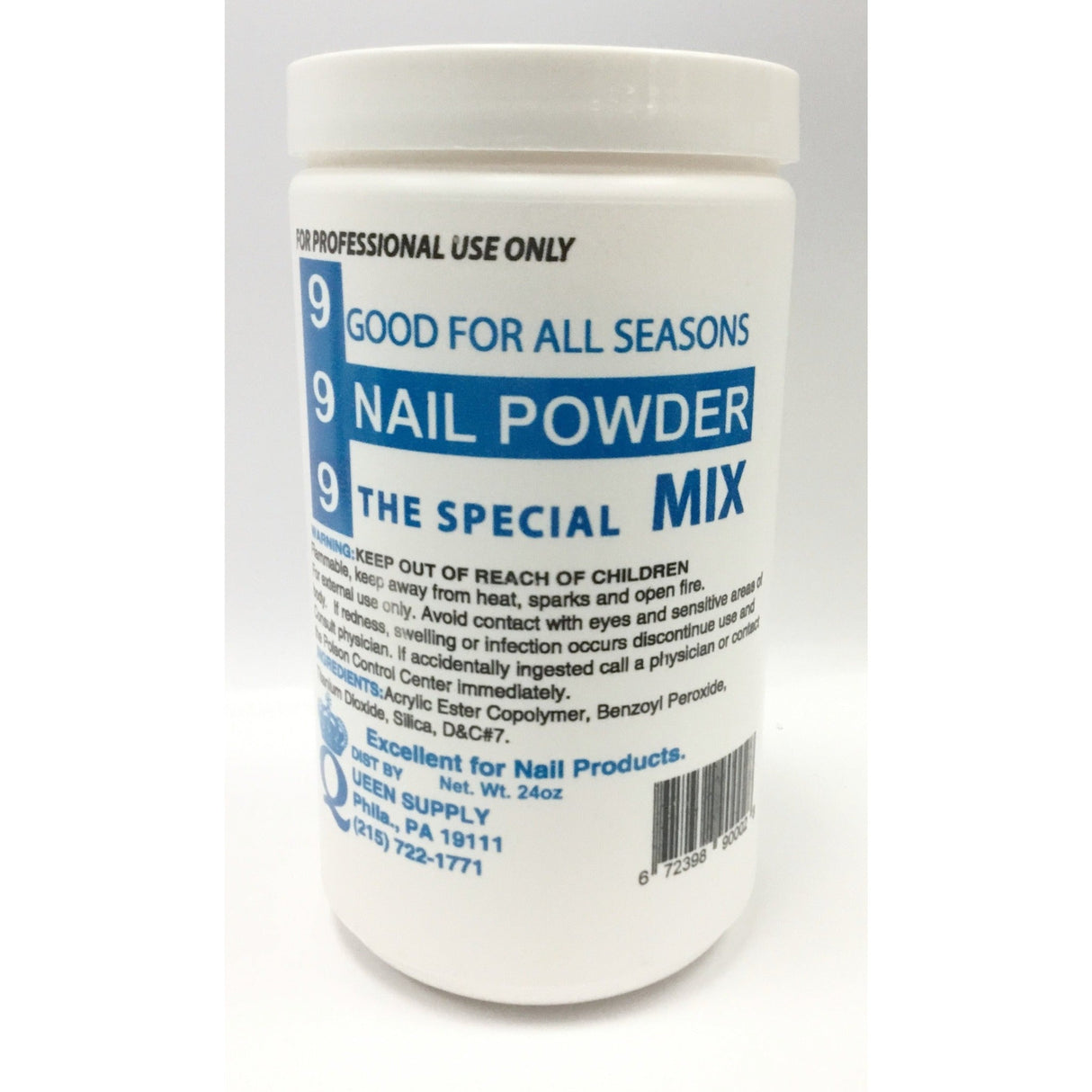 Blue Winter Mix Acrylic Powder 24oz From Queen Nail & Beauty Supply