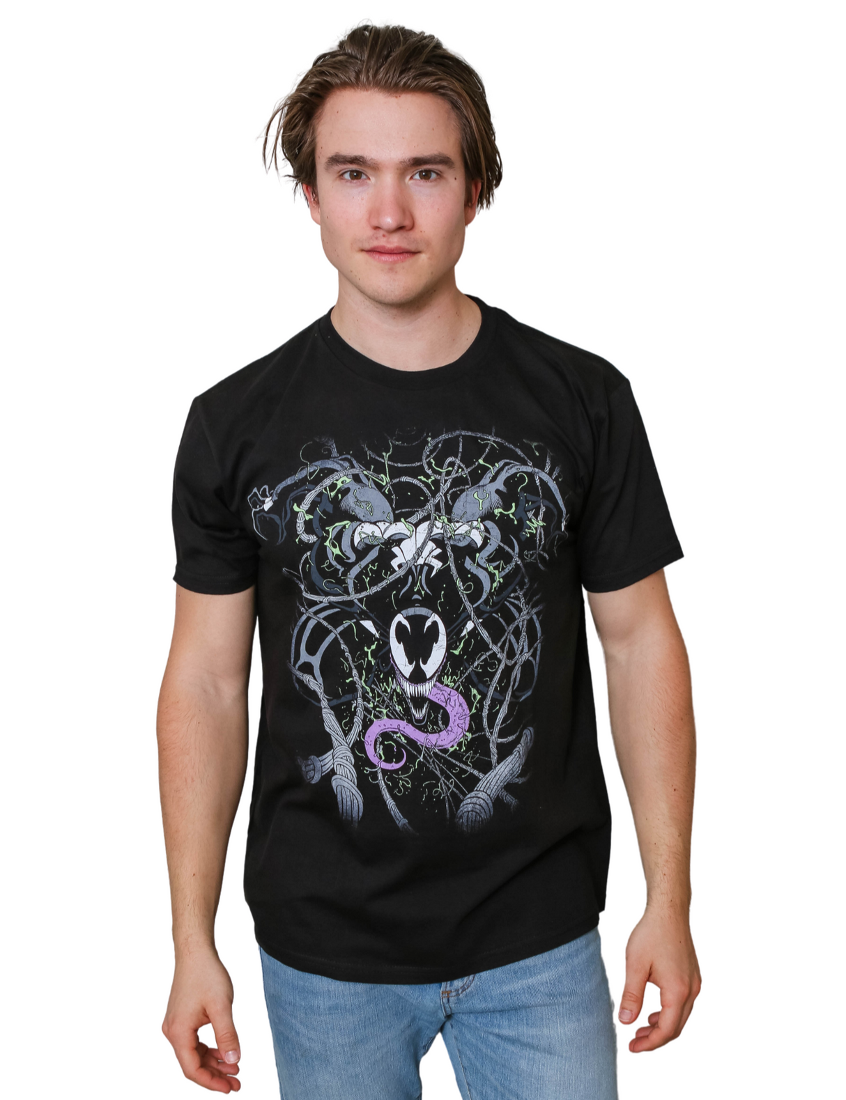 Venom Webs Spider-Man Marvel Comics Adult T-Shirt From Your Favorite T Shirts
