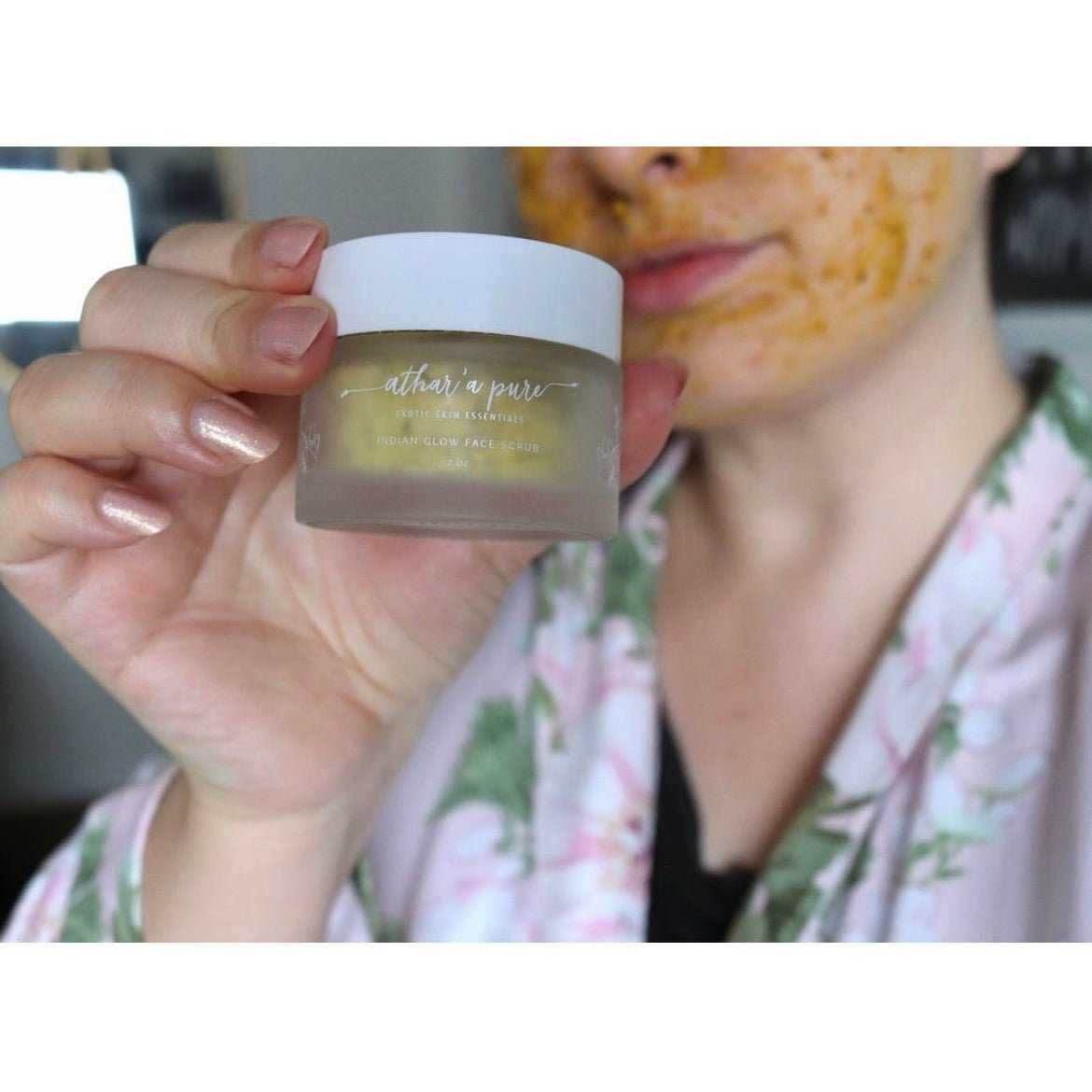 Indian Glow Face Scrub (Vegan, 100% Natural) From Athar'a Pure
