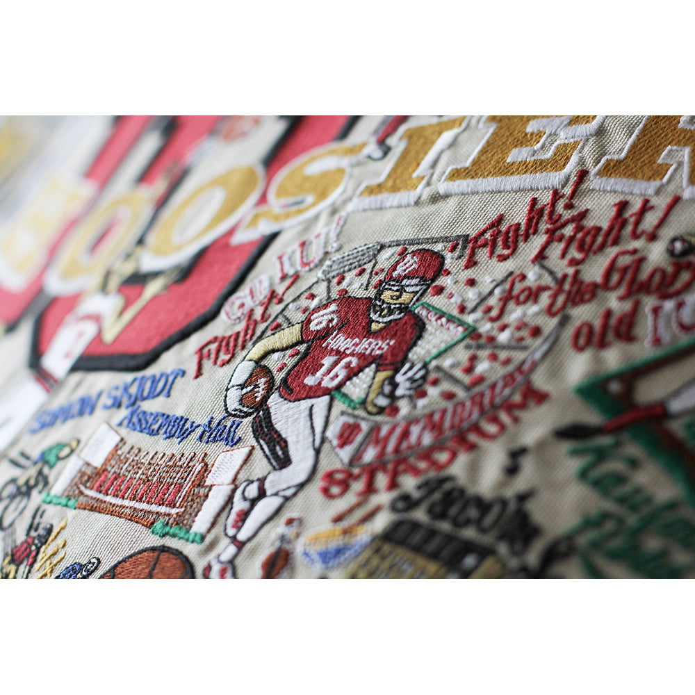 Indiana University Collegiate Hand-Embroidered Pillow from Quirks!