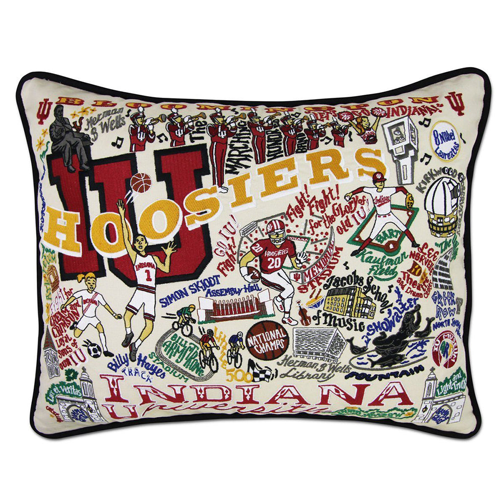 Indiana University Collegiate Hand-Embroidered Pillow from Quirks!
