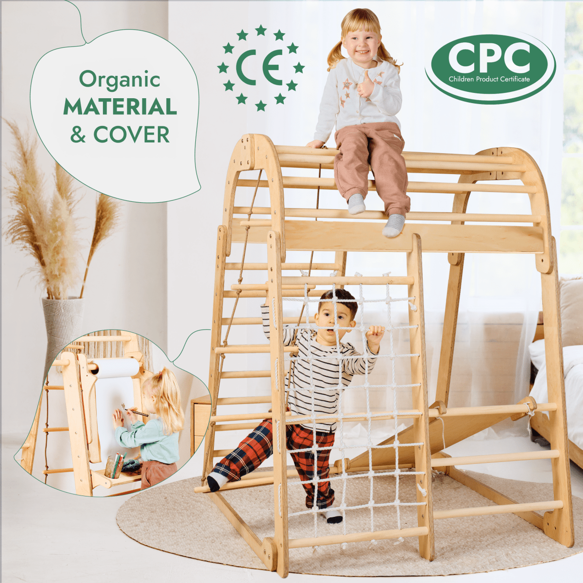 Indoor Playground for Children - 7in1 Playground + Swings Set + Slide Board + Art Set from Goodevas