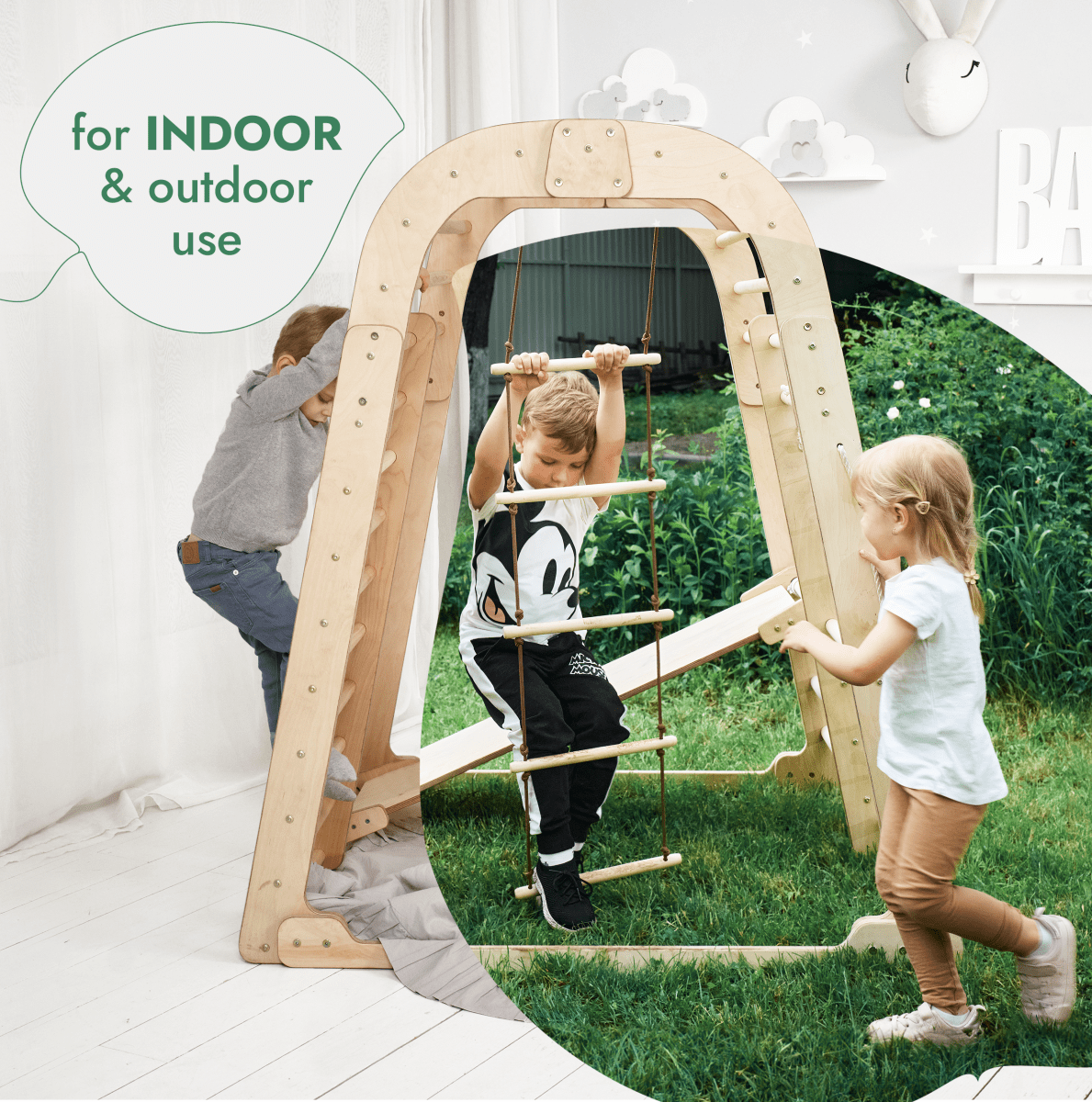 Indoor Playground for Children - 7in1 Playground + Swings Set + Slide Board + Art Set from Goodevas