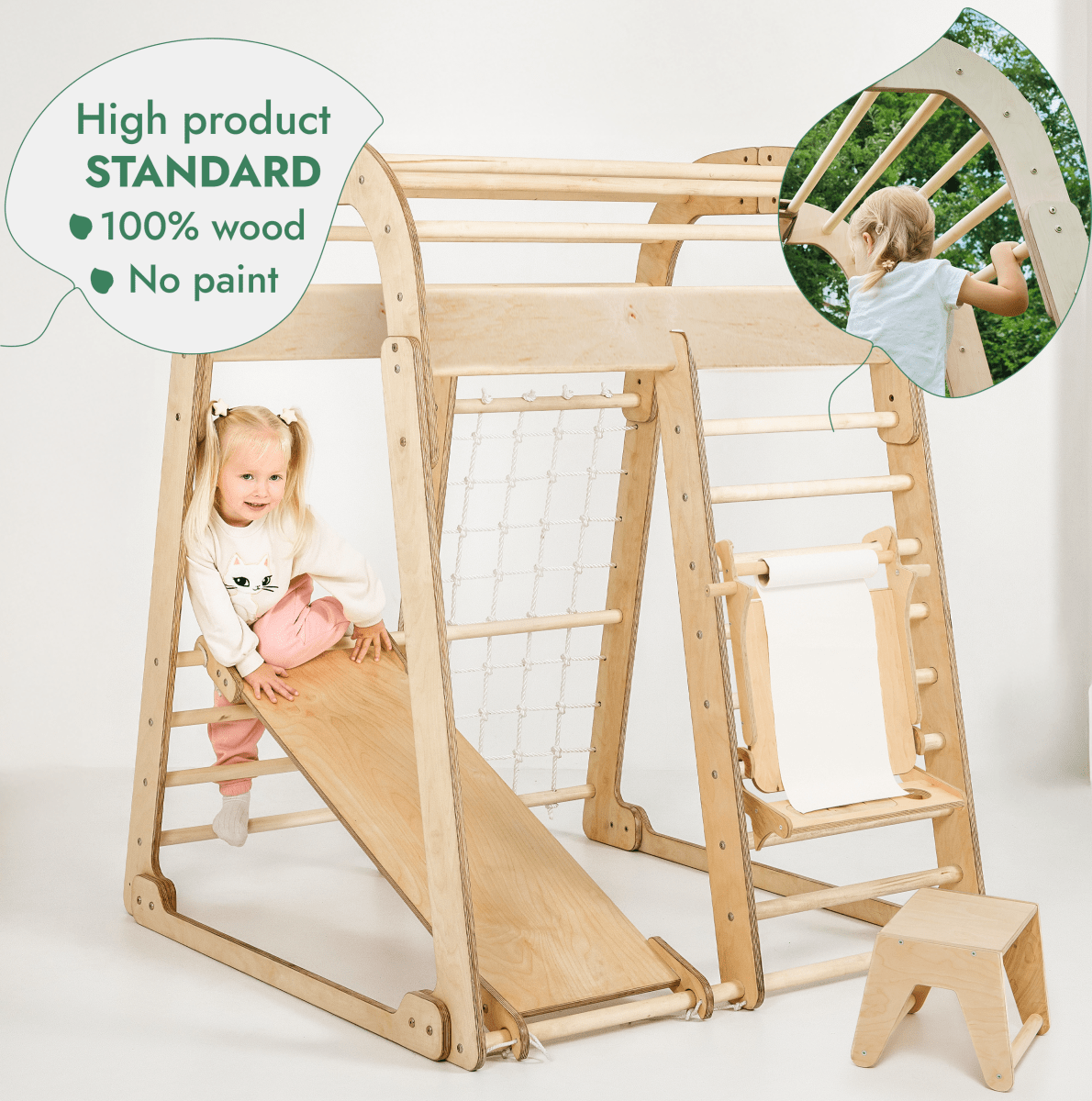 Indoor Playground for Children - 7in1 Playground + Swings Set + Slide Board + Art Set from Goodevas
