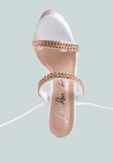 Indulgence Metal Chain Lace Up Chunky Sandals from London Rag International