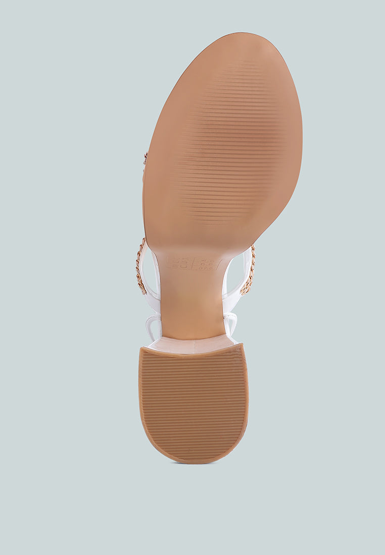 Indulgence Metal Chain Lace Up Chunky Sandals from London Rag International
