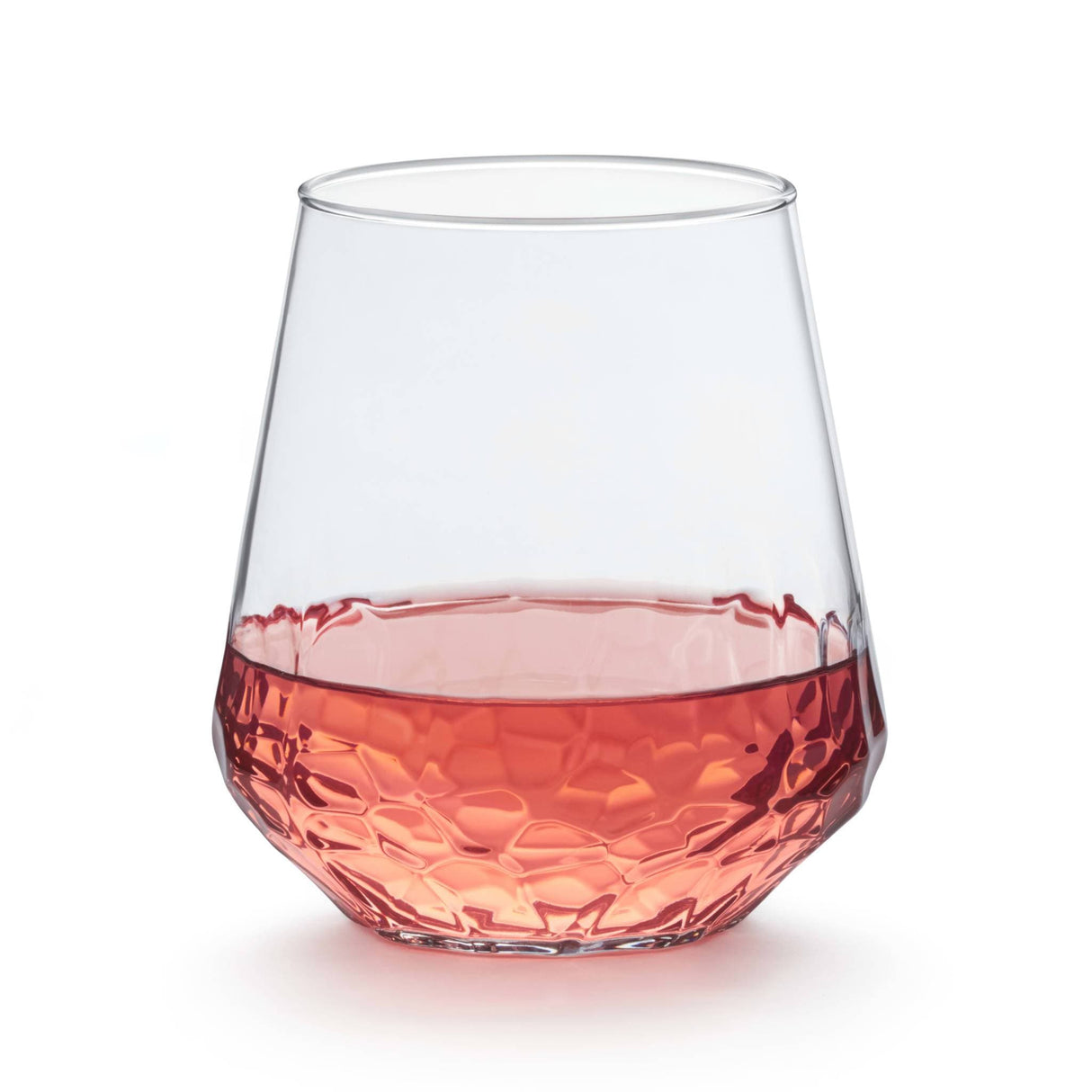 Libbey Hammered Base All-Purpose Stemless Wine Glass, 17.75-ounce, Set of 8 from Libbey