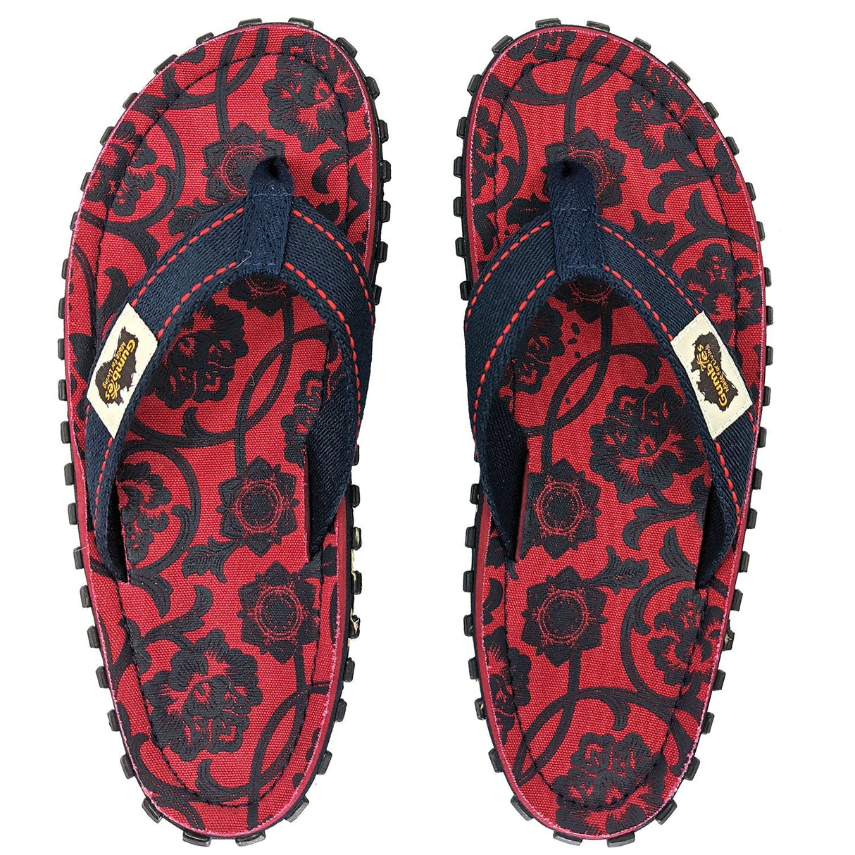 Islander Flip-Flops - Women's - Red & Blue Rose from Gumbies USA