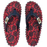 Islander Flip-Flops - Women's - Red & Blue Rose from Gumbies USA