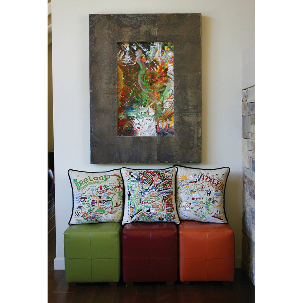 Italy Hand-Embroidered Pillow from Quirks!