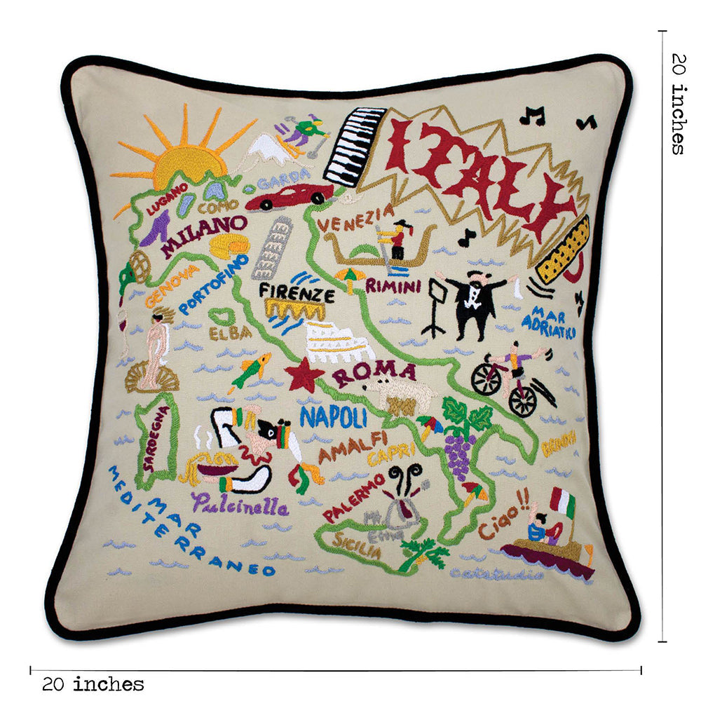Italy Hand-Embroidered Pillow from Quirks!