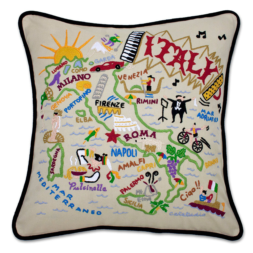 Italy Hand-Embroidered Pillow from Quirks!