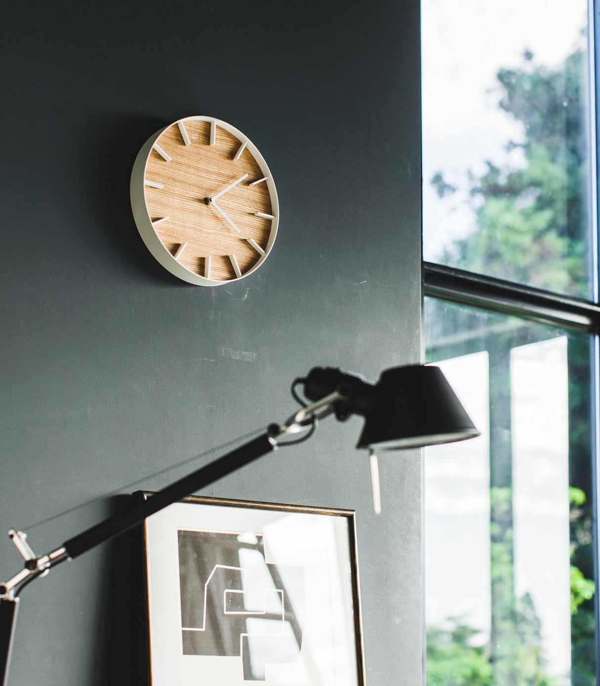 Wall Clock - Steel + Wood from Yamazaki Home