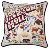 Jackson Hole Hand-Embroidered Pillow from Quirks!