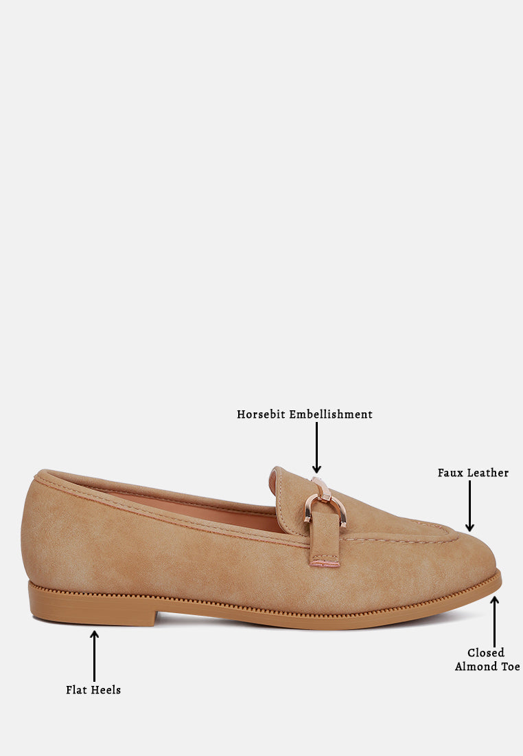 Jagger Horsebit Detail Flat Loafers from London Rag International
