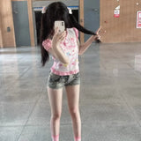 Cute Japanese Print T-Shirt – Colorful Kawaii Summer Top for Girls From Kawaii Stop