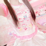 Cute Japanese Print T-Shirt – Colorful Kawaii Summer Top for Girls From Kawaii Stop