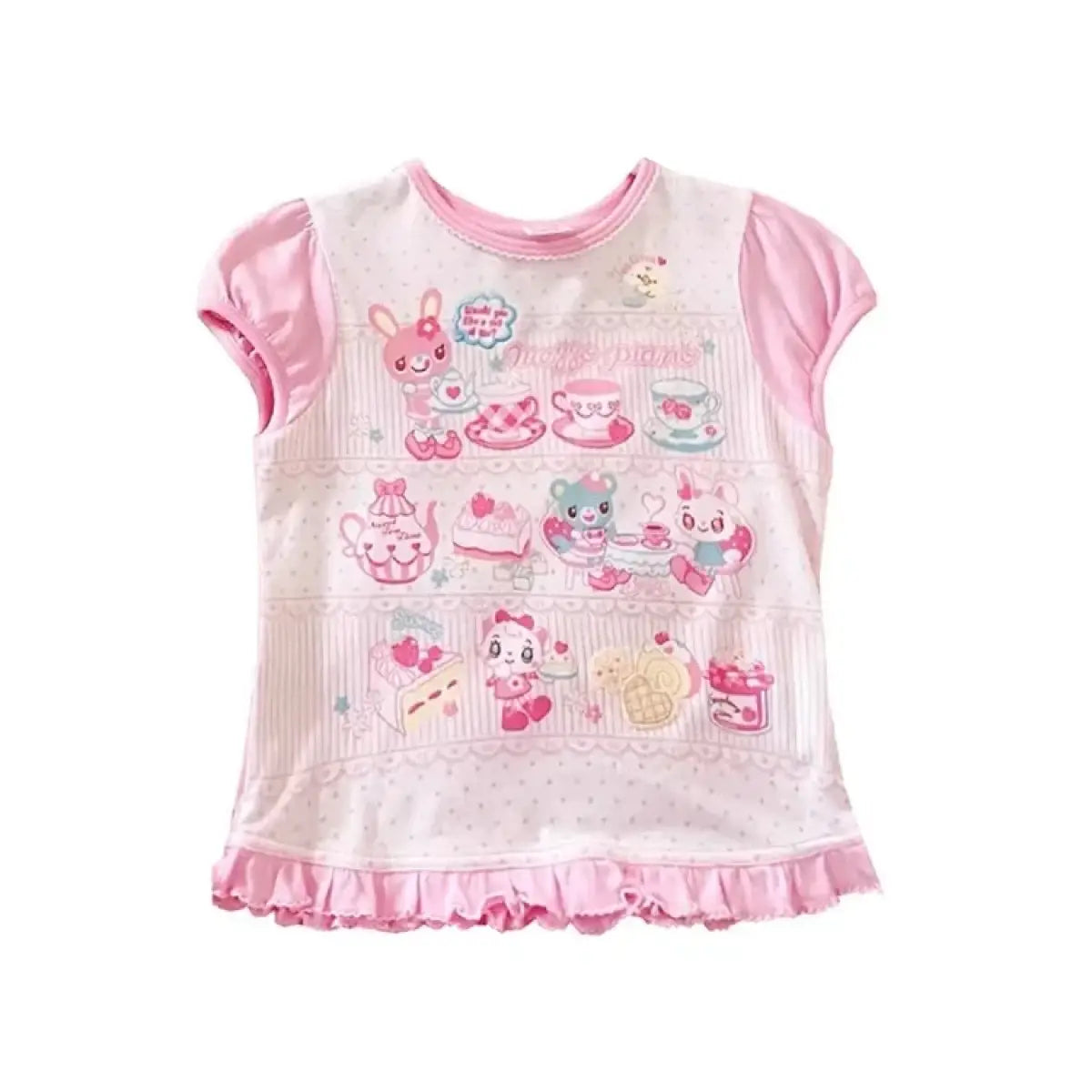 Cute Japanese Print T-Shirt – Colorful Kawaii Summer Top for Girls From Kawaii Stop