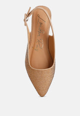 Jarisa Rhinestones Embellished Slingback Mules from London Rag International