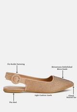 Jarisa Rhinestones Embellished Slingback Mules from London Rag International